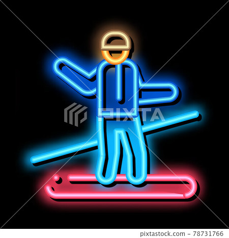snowboarder slalom neon glow icon illustration snowboarder slalom neon glow icon illustration 78731766