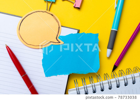 Flashy School Office Supplies, Bright Teaching Learning Collections, Creative Writing Tools, Educational Things, Mixed Student Stuff Pen Paper Notebook Sticky Notes Pencil 78733038