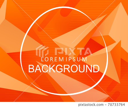 Composition of an orange shade with a gradient, 3d effect, triangular shapes are randomly located 78733764