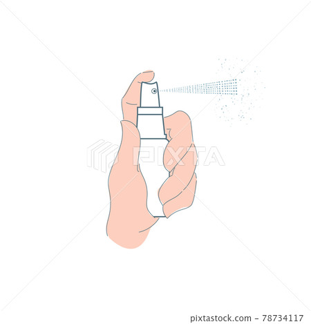 Spray bottle in hand Spray bottle in hand 78734117