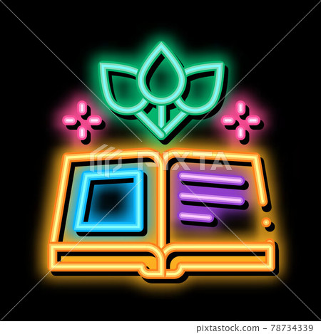 book on traditional medicine neon glow icon illustration 78734339