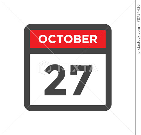 October 27 calendar icon with day of month 78734436
