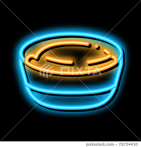 liquid cheese in bowl neon glow icon illustration 78734450