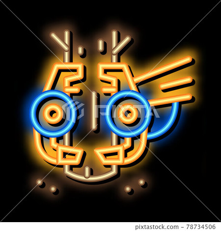 tree felling machine neon glow icon illustration tree felling machine neon glow icon illustration 78734506