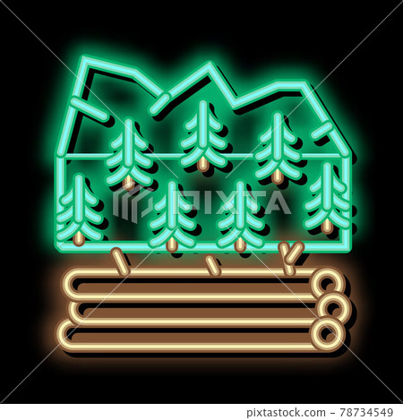 logging forest neon glow icon illustration 78734549