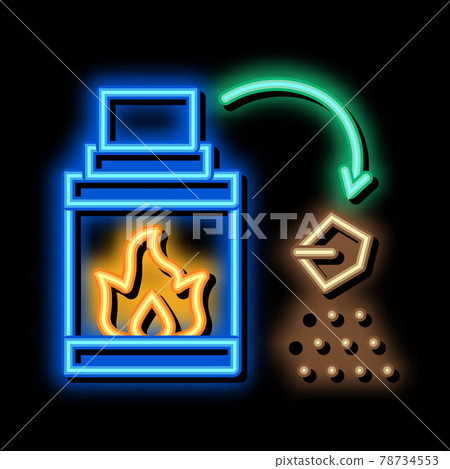 fireplace fire neon glow icon illustration 78734553