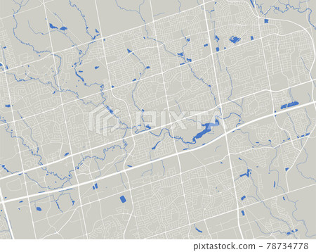 Vector map of Markham, Canada. Street map art poster illustration. Vector map of Markham, Canada. Street map art poster illustration. 78734778