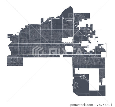 Mesa map. Detailed map of Mesa city poster with streets. Cityscape vector. 78734801