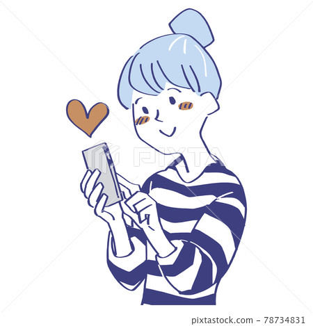 喜歡玩智能手機的女性 78734831