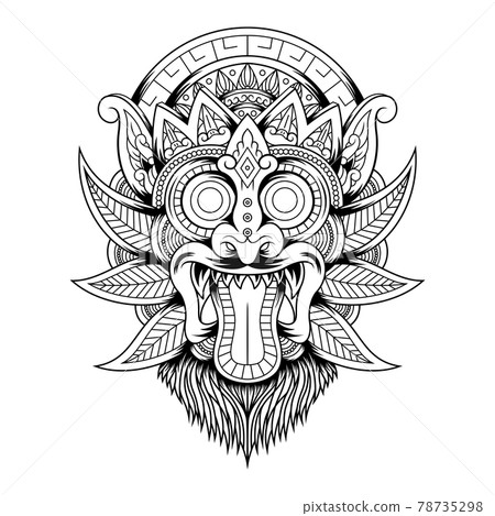 Barong head vintage mascot logo Barong head vintage mascot logo 78735298