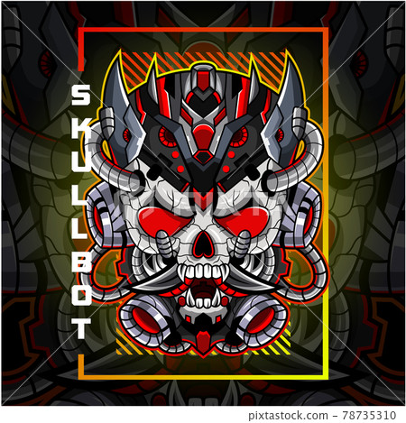 Skull robot head esport mascot logo 78735310