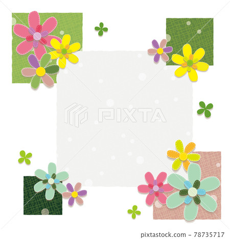 Felt-style handmade floral frame background material Felt-style handmade floral frame background material 78735717
