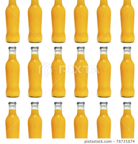 orange-colored beverage bottles mosaic 78735874