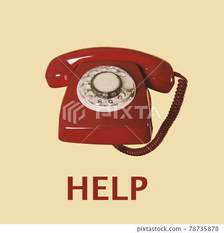 red dial telephone and text help 78735878