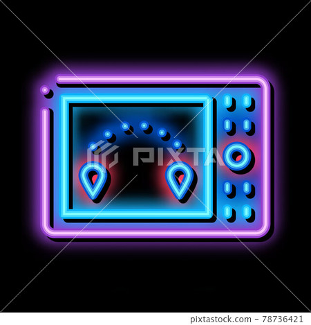 air navigation electronic device neon glow icon illustration 78736421