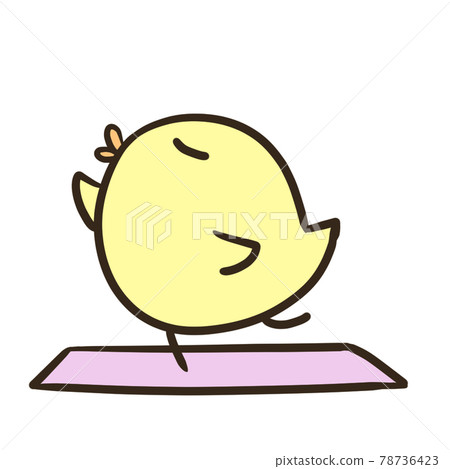 Chick doing yoga Chick doing yoga 78736423
