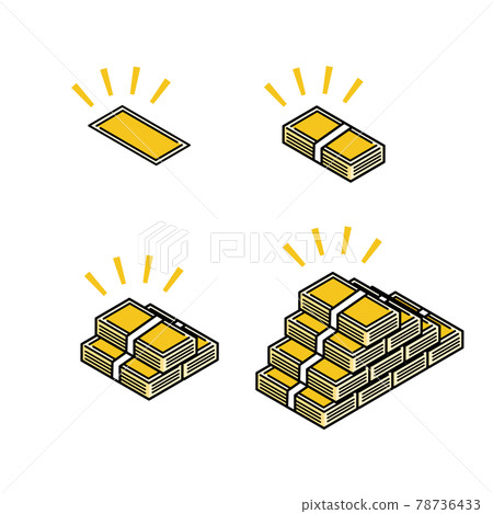 Banknotes, large gold bills 78736433