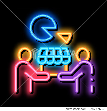 sold business part neon glow icon illustration 78737632