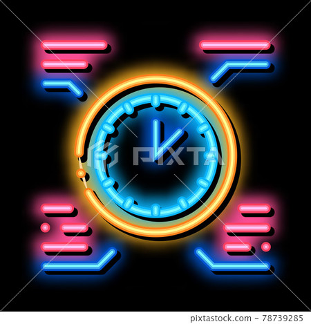 clock time healthy life neon glow icon illustration 78739285