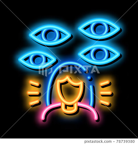 eyes looking woman neon glow icon illustration eyes looking woman neon glow icon illustration 78739380