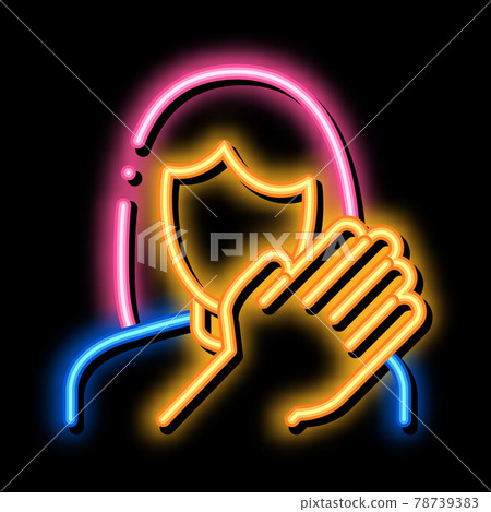hit woman neon glow icon illustration 78739383