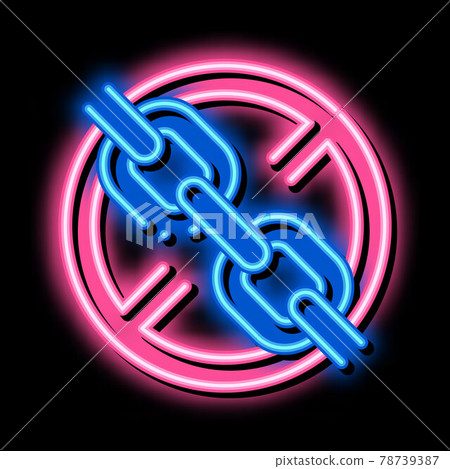 stop chain sign neon glow icon illustration 78739387