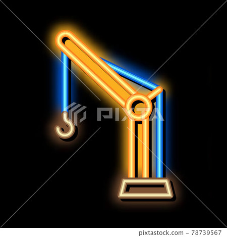 crane with hook neon glow icon illustration crane with hook neon glow icon illustration 78739567