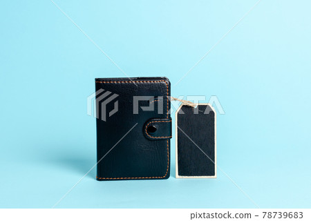 Collection of Real Blank Empty Sticker Card Tag With An Elastic Band On A Different Color Background Containing Modern Gadget Checklist For Labeling Informative Content Purposes 78739683