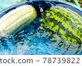 Cold watermelon and water drops in the jar 78739822