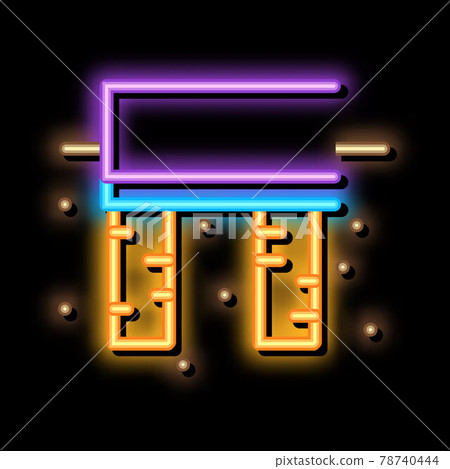 wooden foundation neon glow icon illustration wooden foundation neon glow icon illustration 78740444