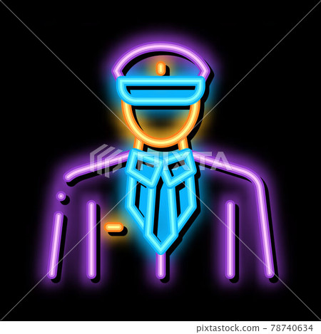 pilot profession neon glow icon illustration 78740634