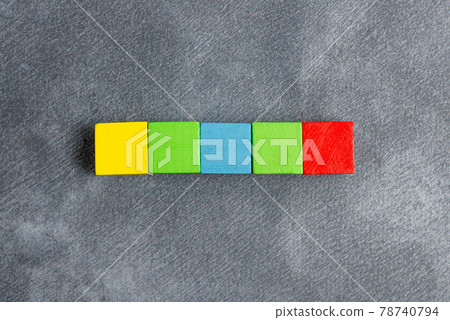 Sample Cube Rectangular Boxes Polished With Multi-Colour Symbolizing Stability Growth Development Aligned On Surface With Different Perspective Bounded By E-Supplies Accesories 78740794