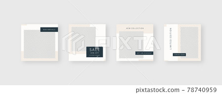 Social media template. Trendy editable social media post template. Mockup isolated. Template design. Vector illustration. 78740959