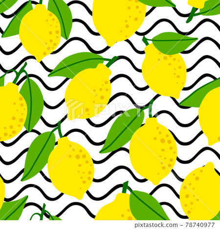 Lemon pattern seamless in bright colors. Repeat... - Stock Illustration ...