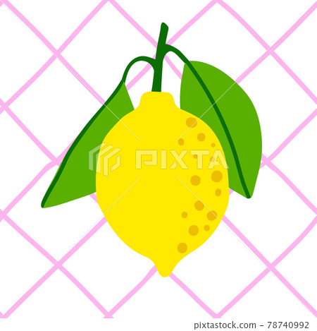 Lemon pattern seamless in bright colors. Repeat background with fruit vector pattern. Citrus fruit 78740992