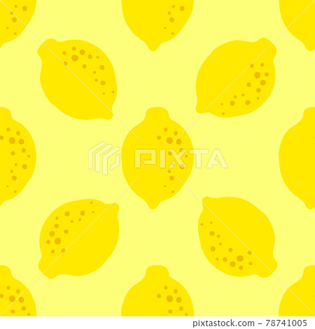 Lemon yellow pattern seamless in bright colors. Repeat background with fruit vector pattern. Citrus 78741005