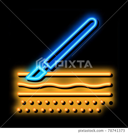 surgical incision neon glow icon illustration 78741373