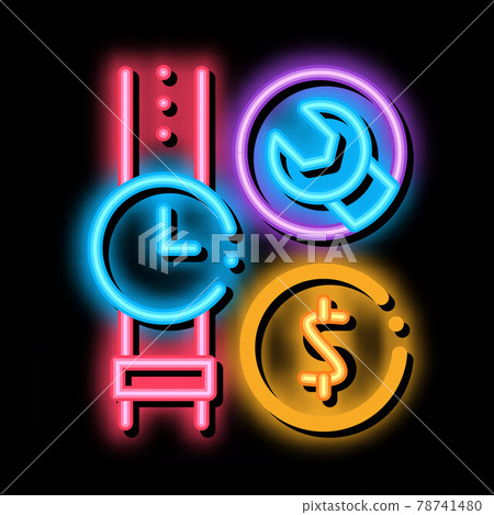 watch repair cost neon glow icon illustration 78741480