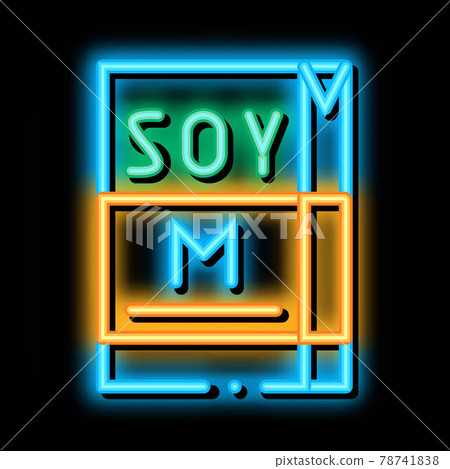 soy milk package neon glow icon illustration soy milk package neon glow icon illustration 78741838