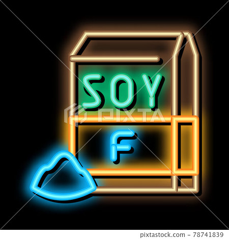 soy flour package neon glow icon illustration soy flour package neon glow icon illustration 78741839