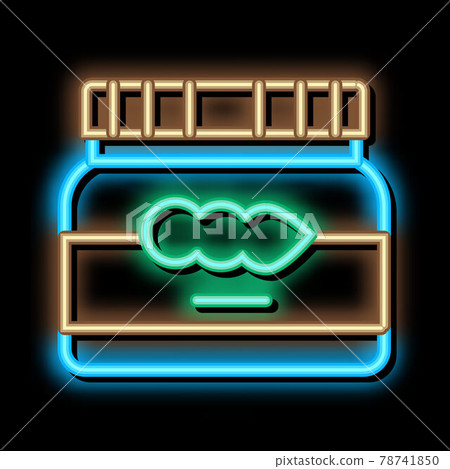 soy beans jar neon glow icon illustration soy beans jar neon glow icon illustration 78741850