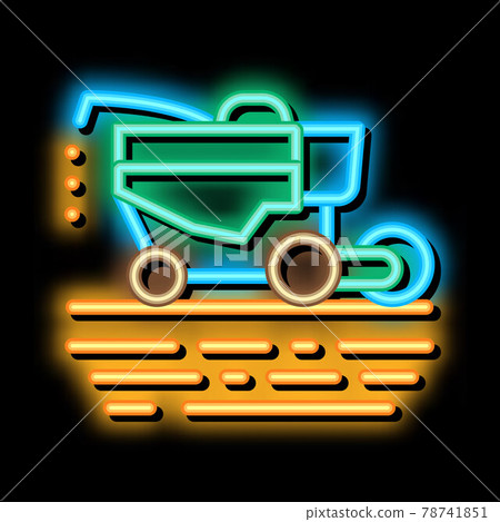 soy harvesting machine neon glow icon illustration soy harvesting machine neon glow icon illustration 78741851