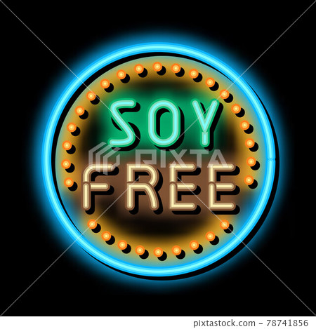 soy free sign neon glow icon illustration soy free sign neon glow icon illustration 78741856