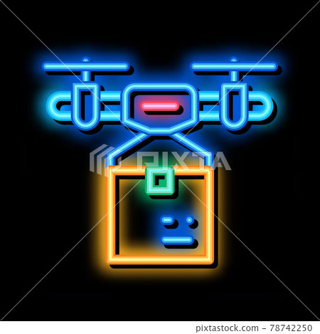 drone box delivering neon glow icon illustration drone box delivering neon glow icon illustration 78742250