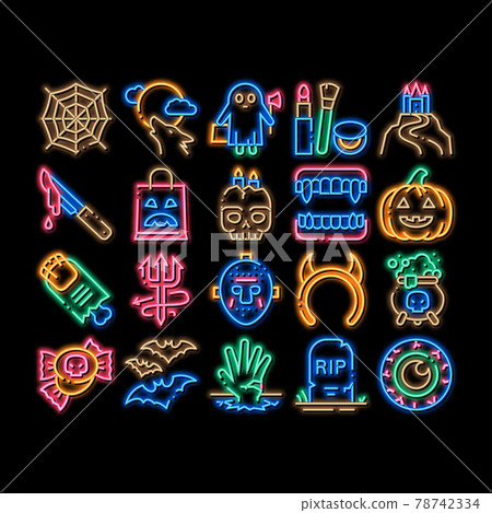 Halloween Celebration neon glow icon illustration 78742334