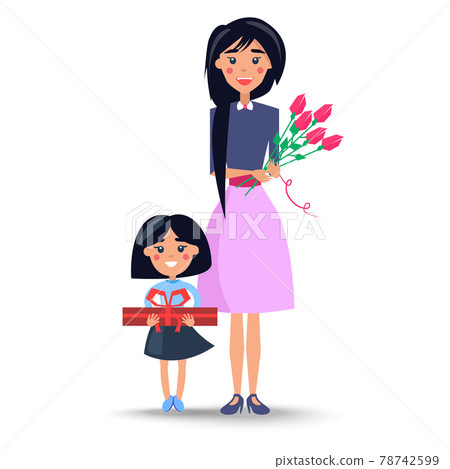Mom and Daughter Congratulations on Women s Day Mom and Daughter Congratulations on Women s Day 78742599