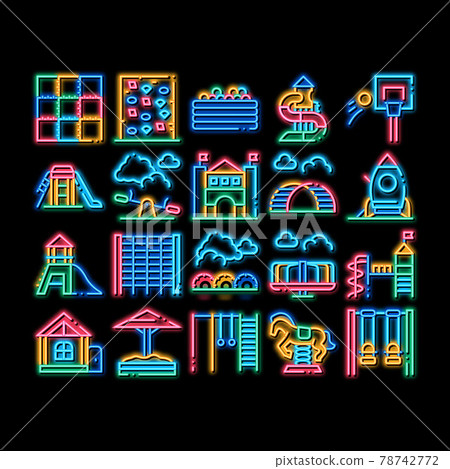 Playground Children neon glow icon illustration Playground Children neon glow icon illustration 78742772