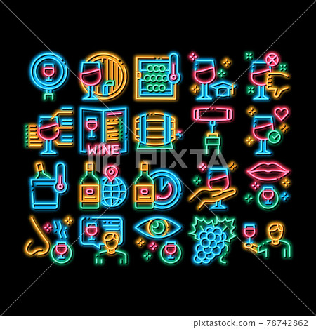Sommelier Wine Tasting neon glow icon illustration Sommelier Wine Tasting neon glow icon illustration 78742862