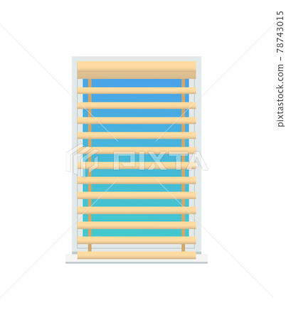Jalousie Set on Window, Color Vector Illustration 78743015