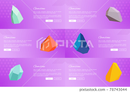 Set of Web Posters Gemstones Webpages Ppush Button Set of Web Posters Gemstones Webpages Ppush Button 78743044